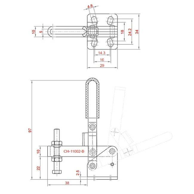 Vendita online Bloccaggio verticale base piatta braccio regolabile 80 Kg.